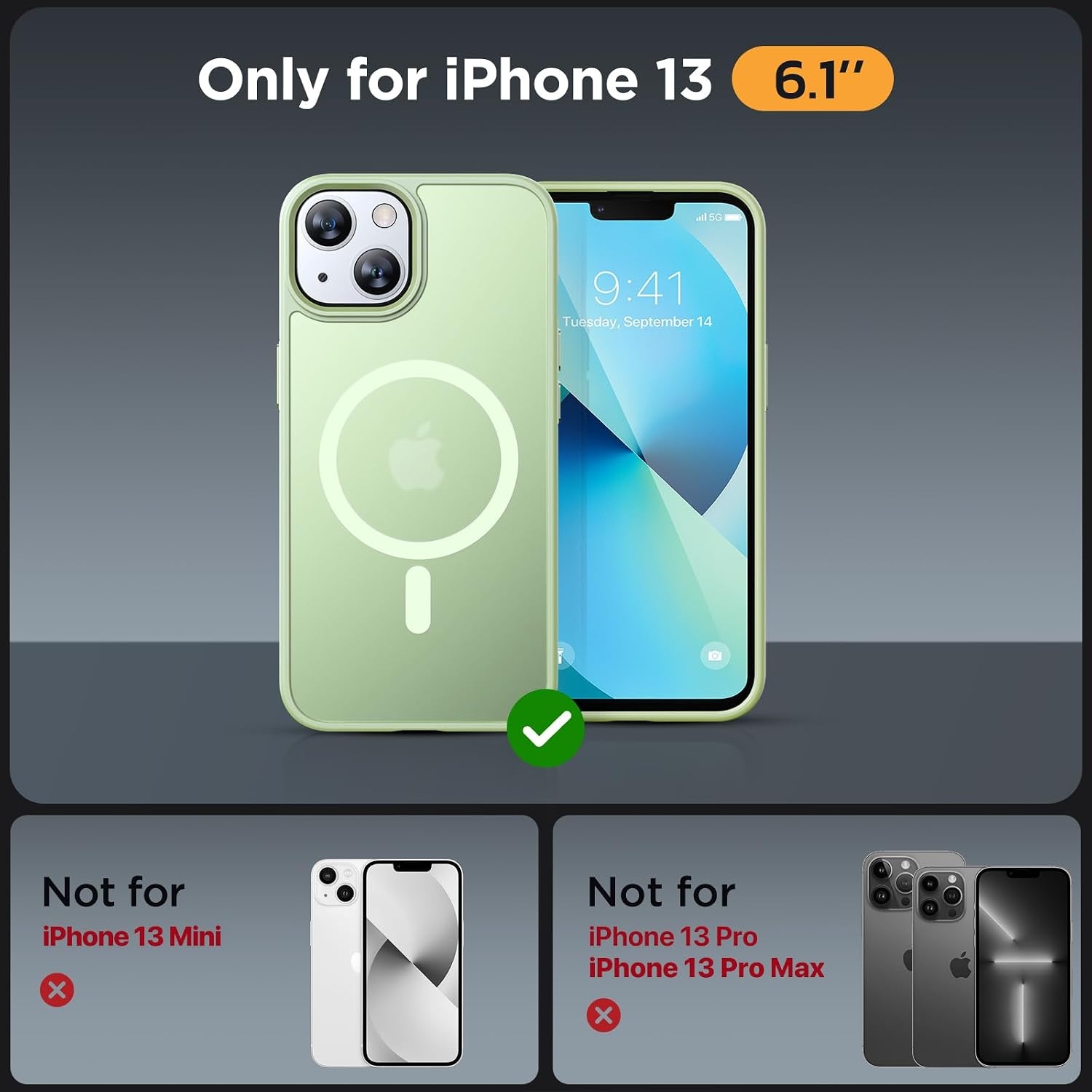 image:imageMiracase for iPhone 16 Pro Max Matte Series Case Magnetic LavenderLight Green