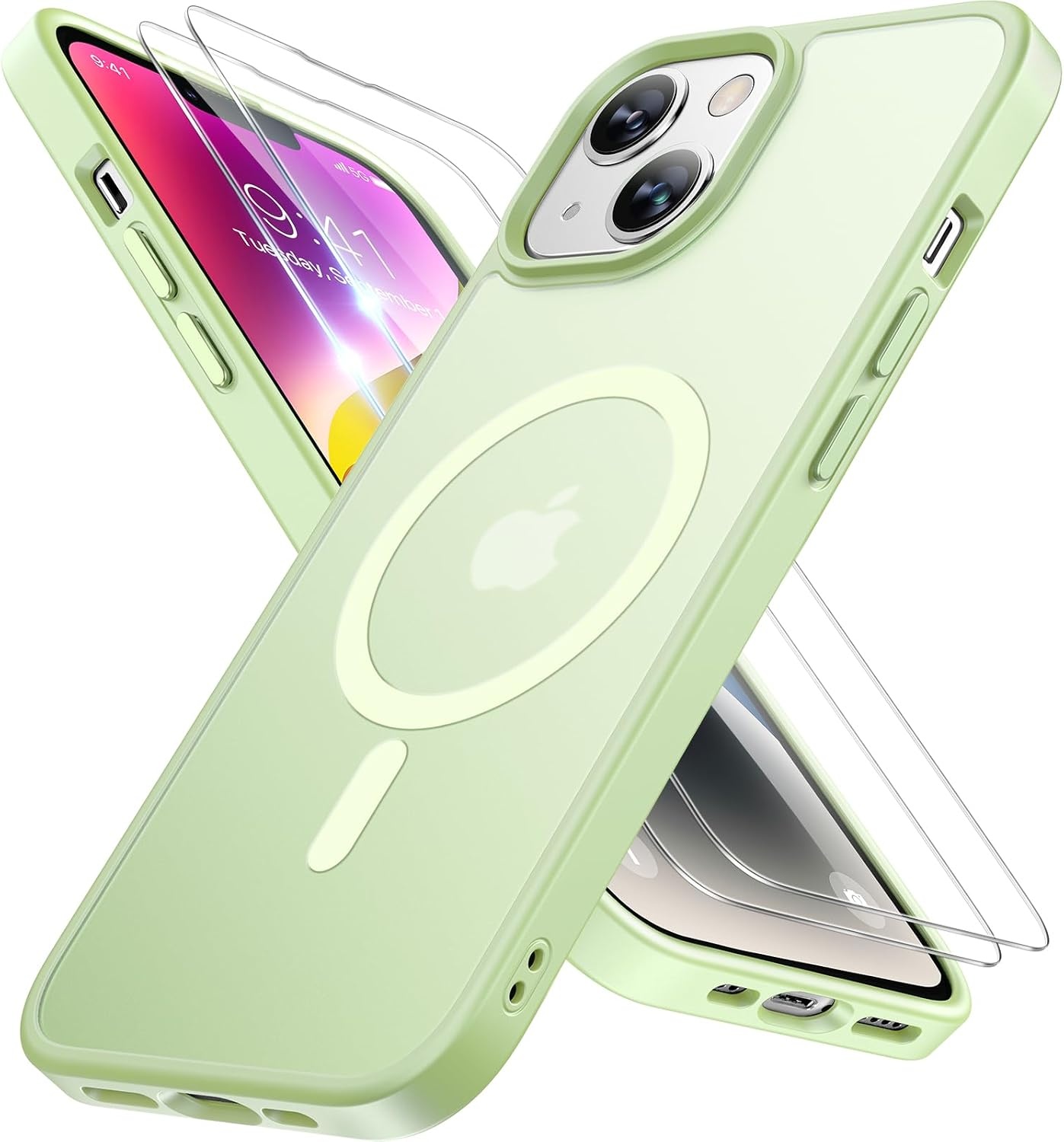 image:imageMiracase for iPhone 16 Pro Max Matte Series Case Magnetic LavenderLight Green