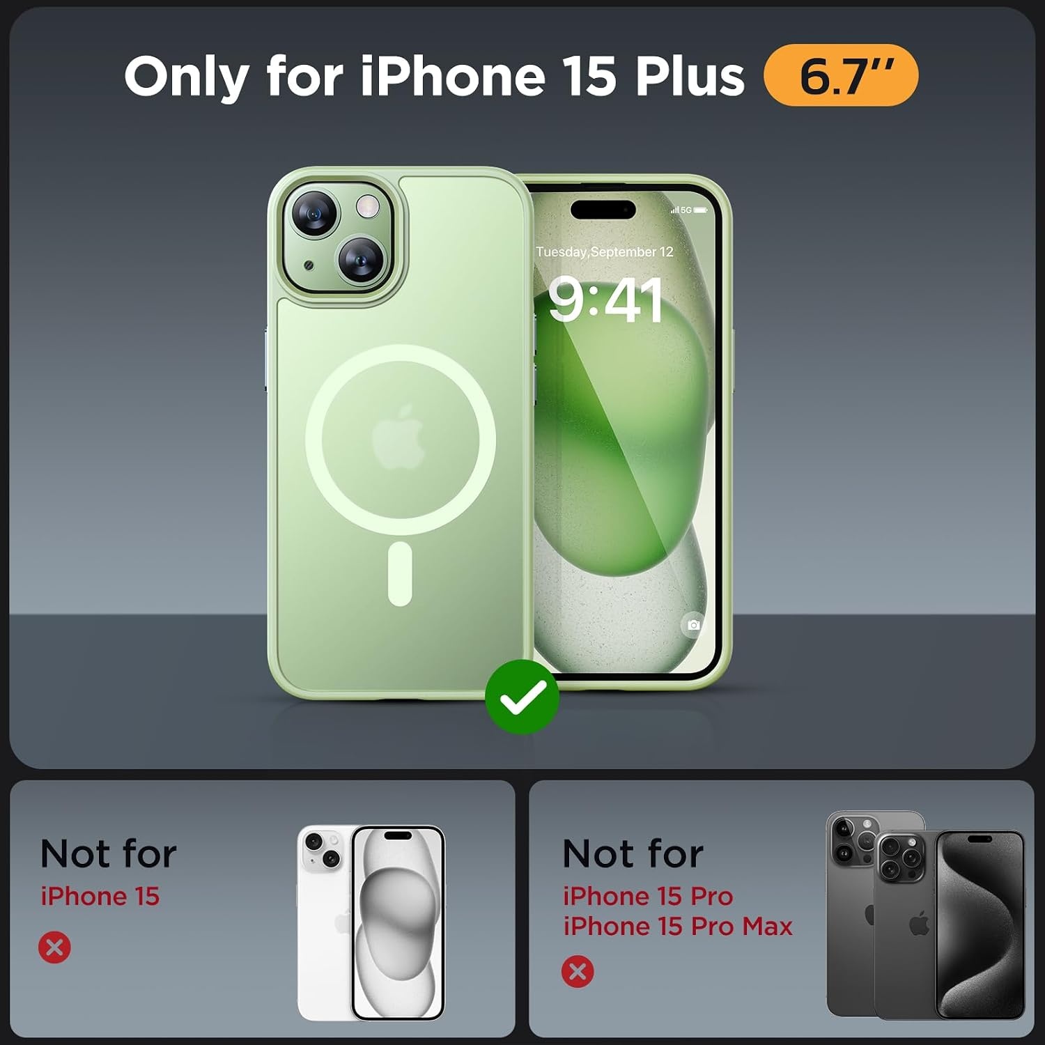 image:imageMiracase for iPhone 16 Pro Max Matte Series Case Magnetic LavenderLight Green