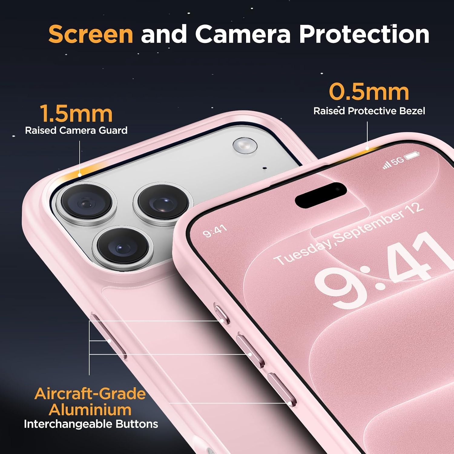 image:imageMiracase for iPhone 16 Pro Max Matte Series Case Magnetic LavenderLight Pink