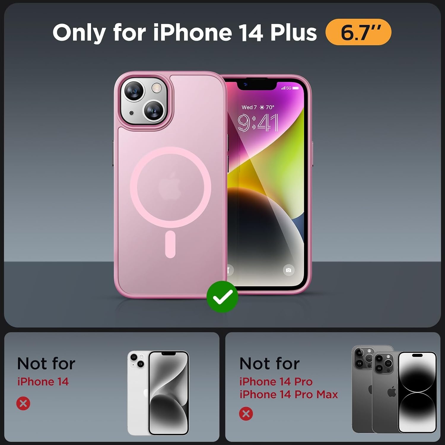 image:imageMiracase for iPhone 16 Pro Max Matte Series Case Magnetic LavenderLight Pink