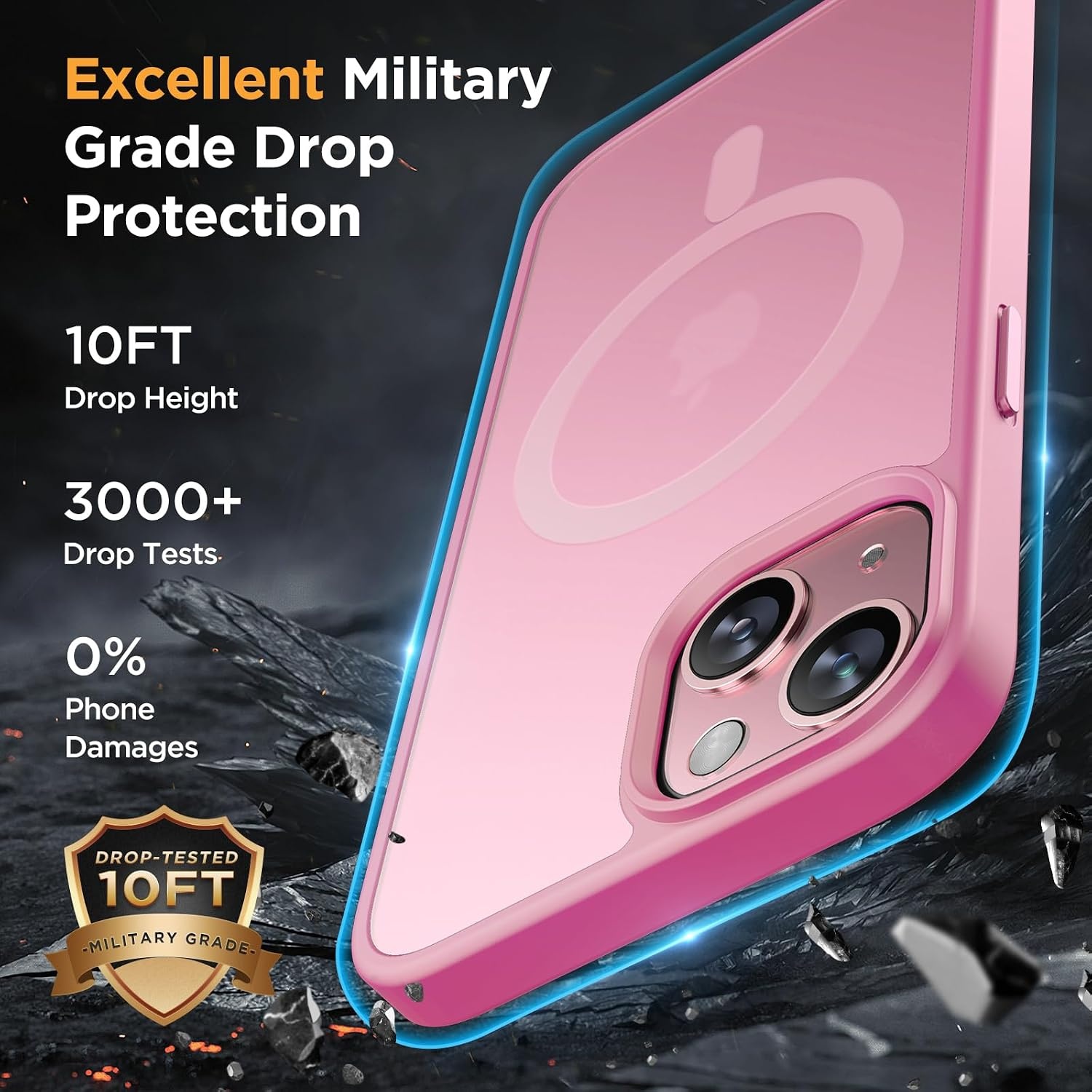 image:imageMiracase for iPhone 16 Pro Max Matte Series Case Magnetic LavenderLight Pink