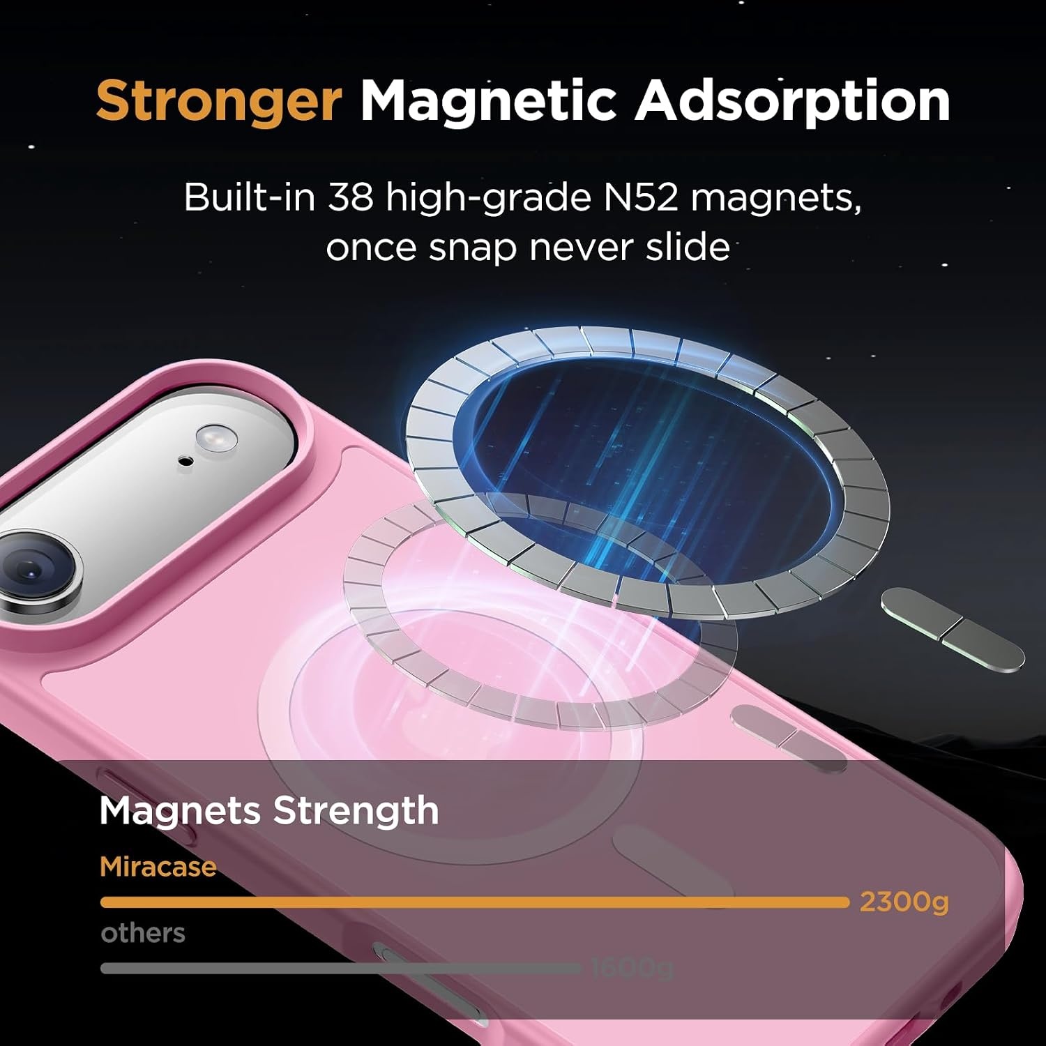 image:imageMiracase for iPhone 16 Pro Max Matte Series Case Magnetic LavenderLight Pink