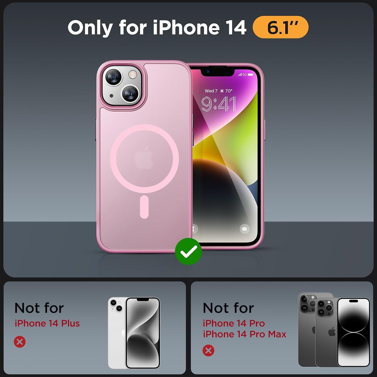 image:imageMiracase for iPhone 16 Pro Max Matte Series Case Magnetic LavenderLight Pink