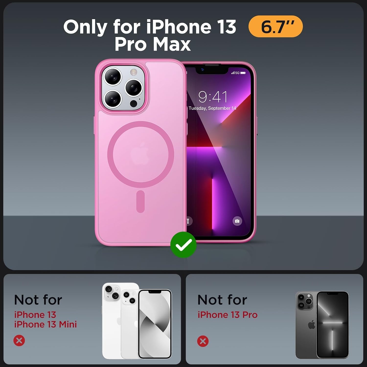 image:imageMiracase for iPhone 16 Pro Max Matte Series Case Magnetic LavenderLight Pink