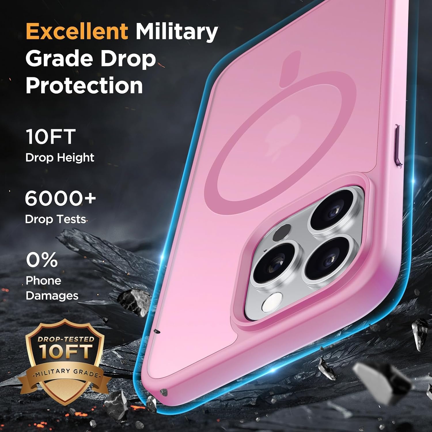 image:imageMiracase for iPhone 16 Pro Max Matte Series Case Magnetic LavenderLight Pink