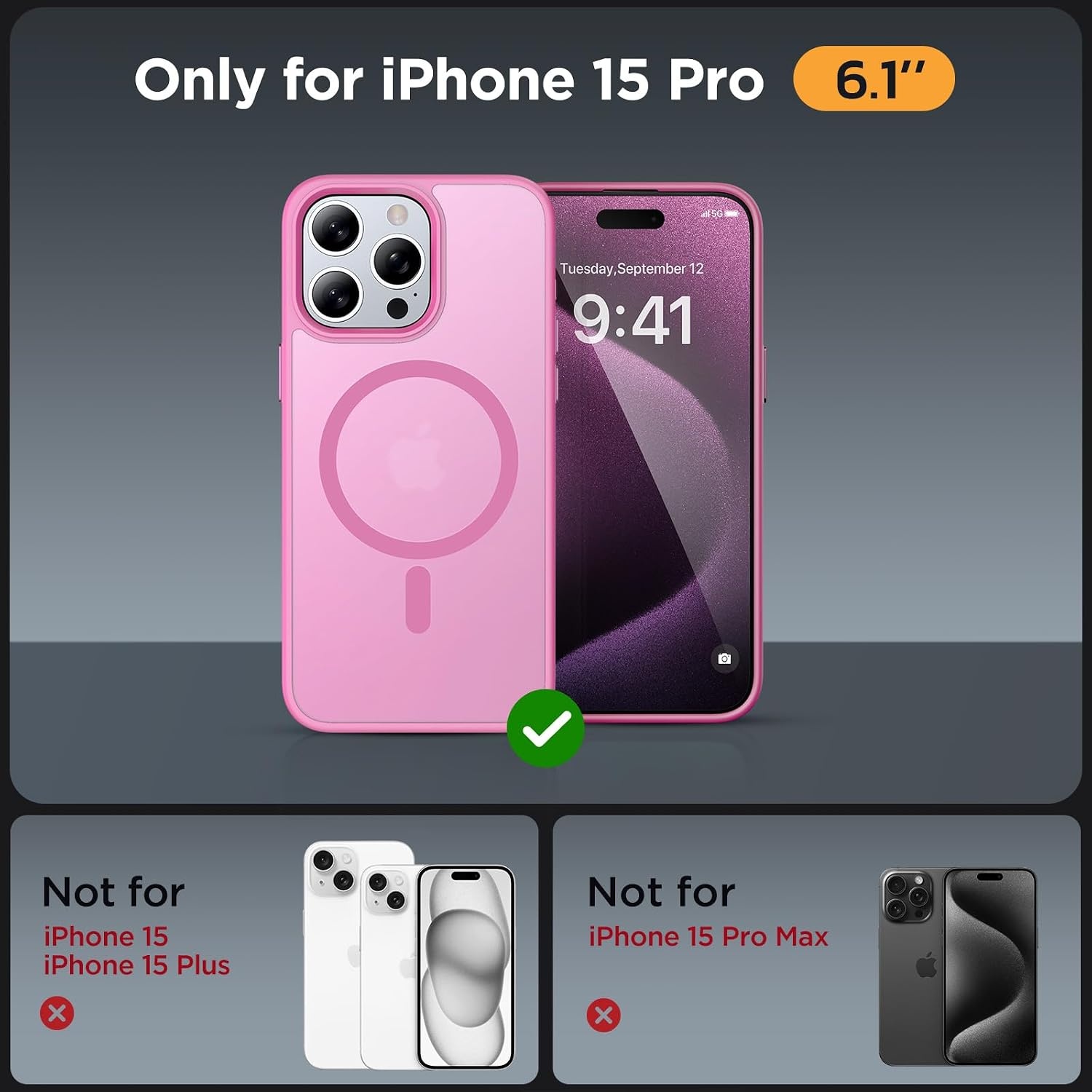 image:imageMiracase for iPhone 16 Pro Max Matte Series Case Magnetic LavenderLight Pink