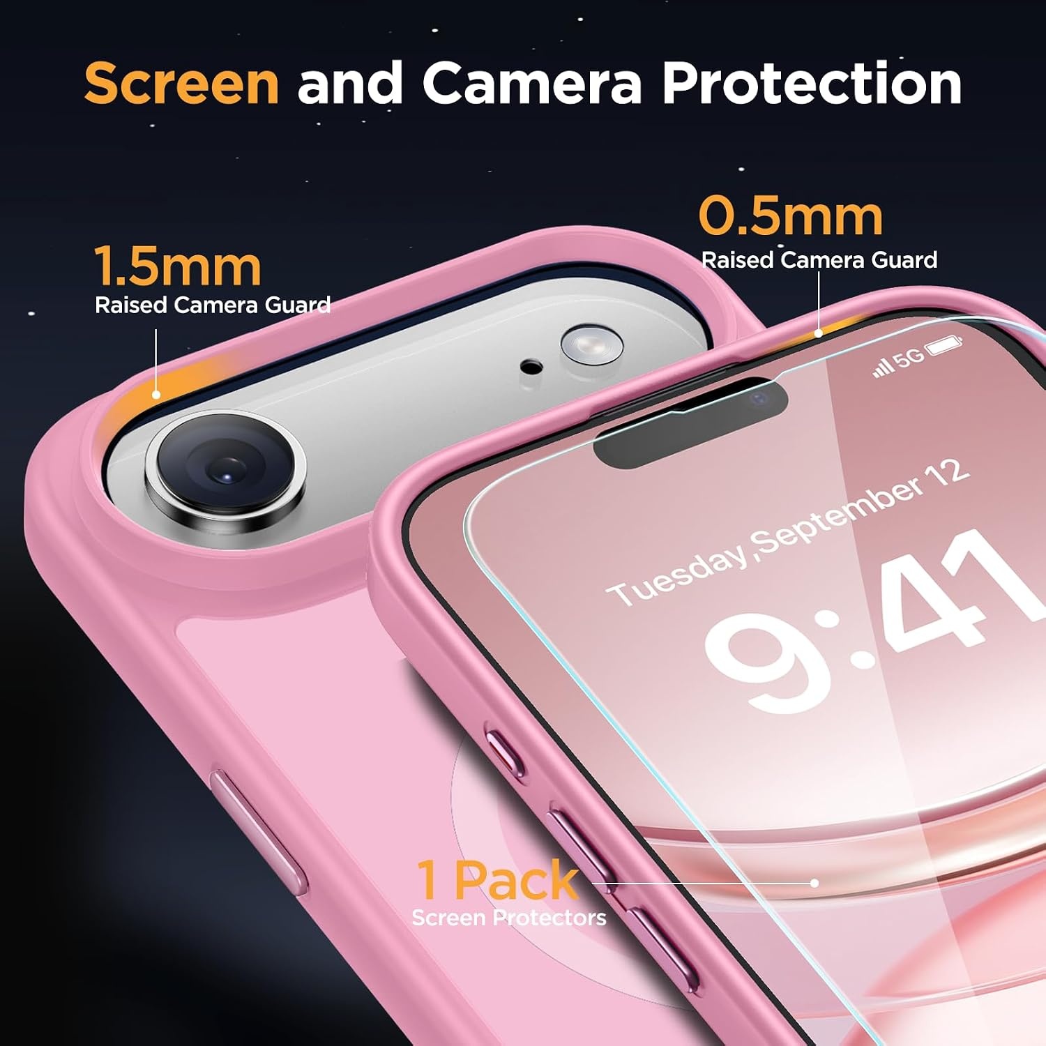 image:imageMiracase for iPhone 16 Pro Max Matte Series Case Magnetic LavenderLight Pink