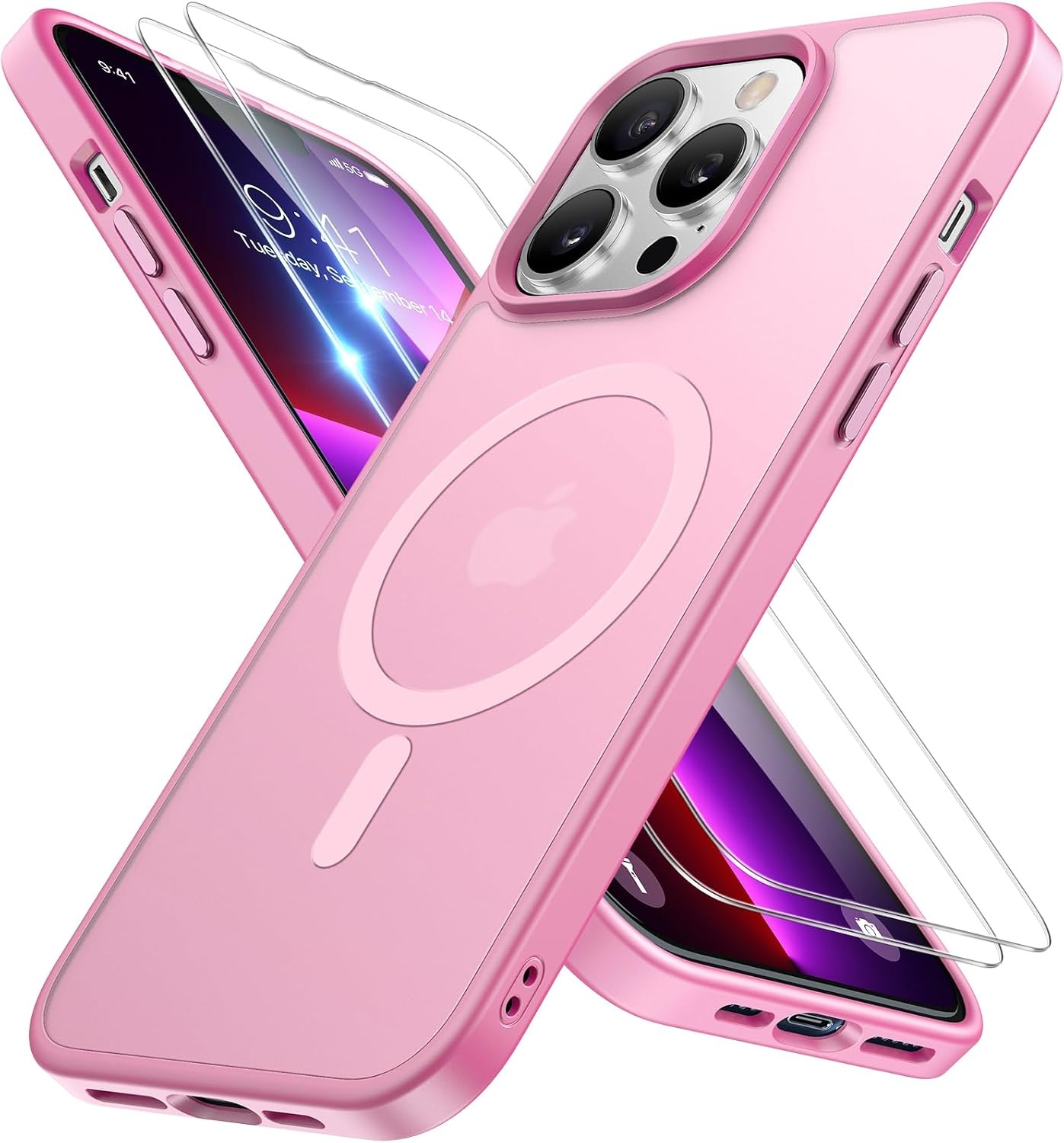 image:imageMiracase for iPhone 16 Pro Max Matte Series Case Magnetic LavenderLight Pink