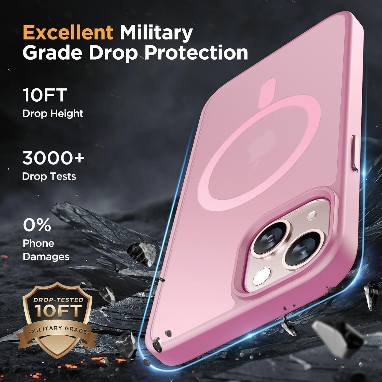image:imageMiracase for iPhone 16 Pro Max Matte Series Case Magnetic LavenderLight Pink