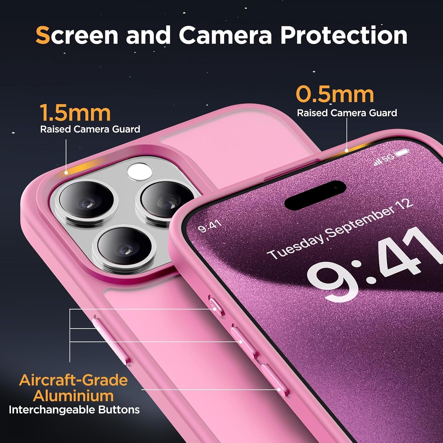 image:imageMiracase for iPhone 16 Pro Max Matte Series Case Magnetic LavenderLight Pink