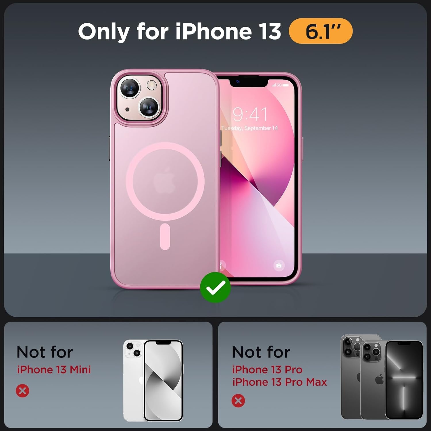 image:imageMiracase for iPhone 16 Pro Max Matte Series Case Magnetic LavenderLight Pink
