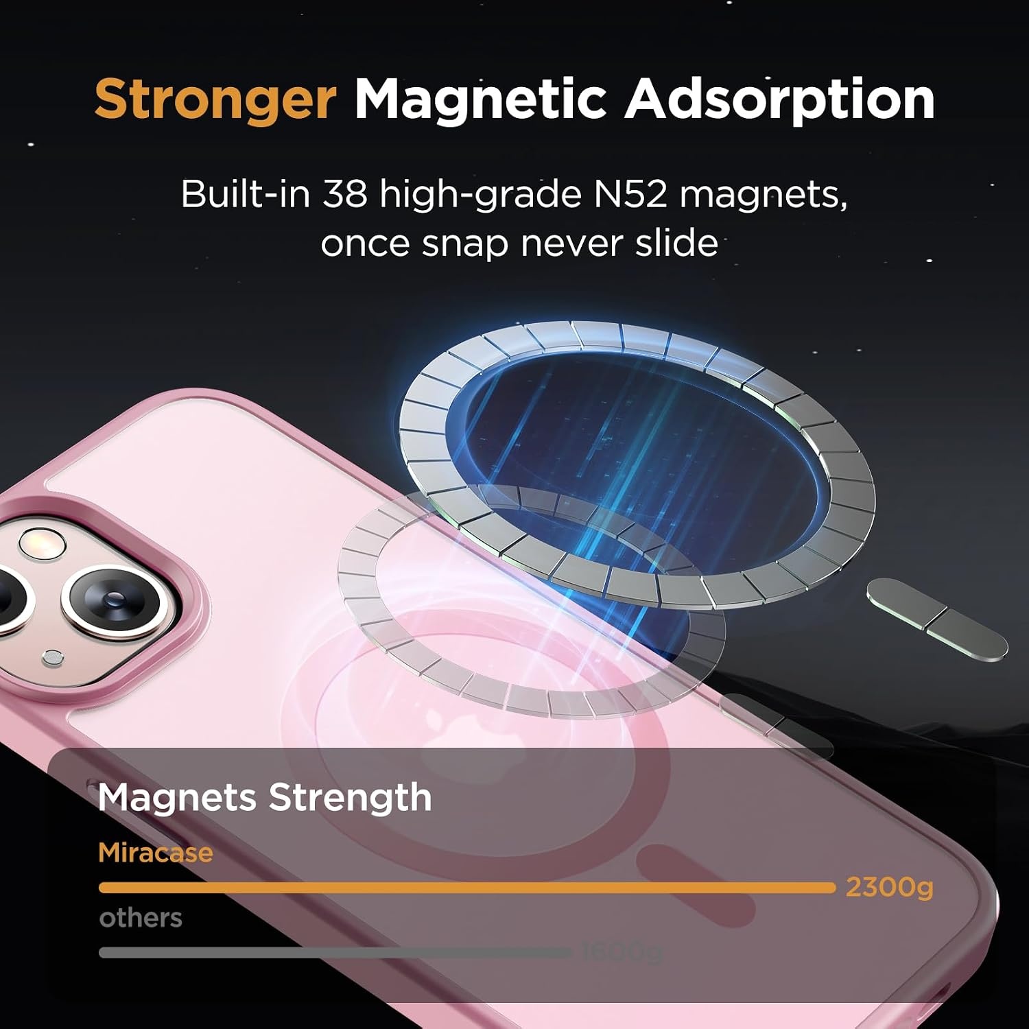 image:imageMiracase for iPhone 16 Pro Max Matte Series Case Magnetic LavenderLight Pink