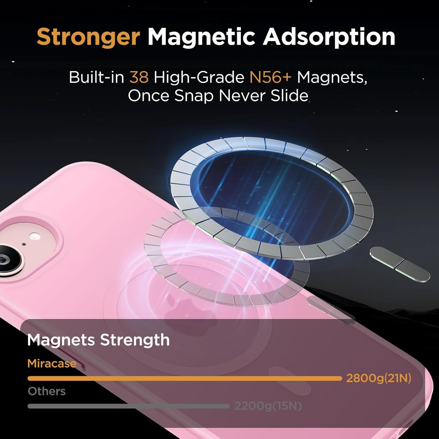 image:imageMiracase for iPhone 16 Pro Max Matte Series Case Magnetic LavenderLight Pink