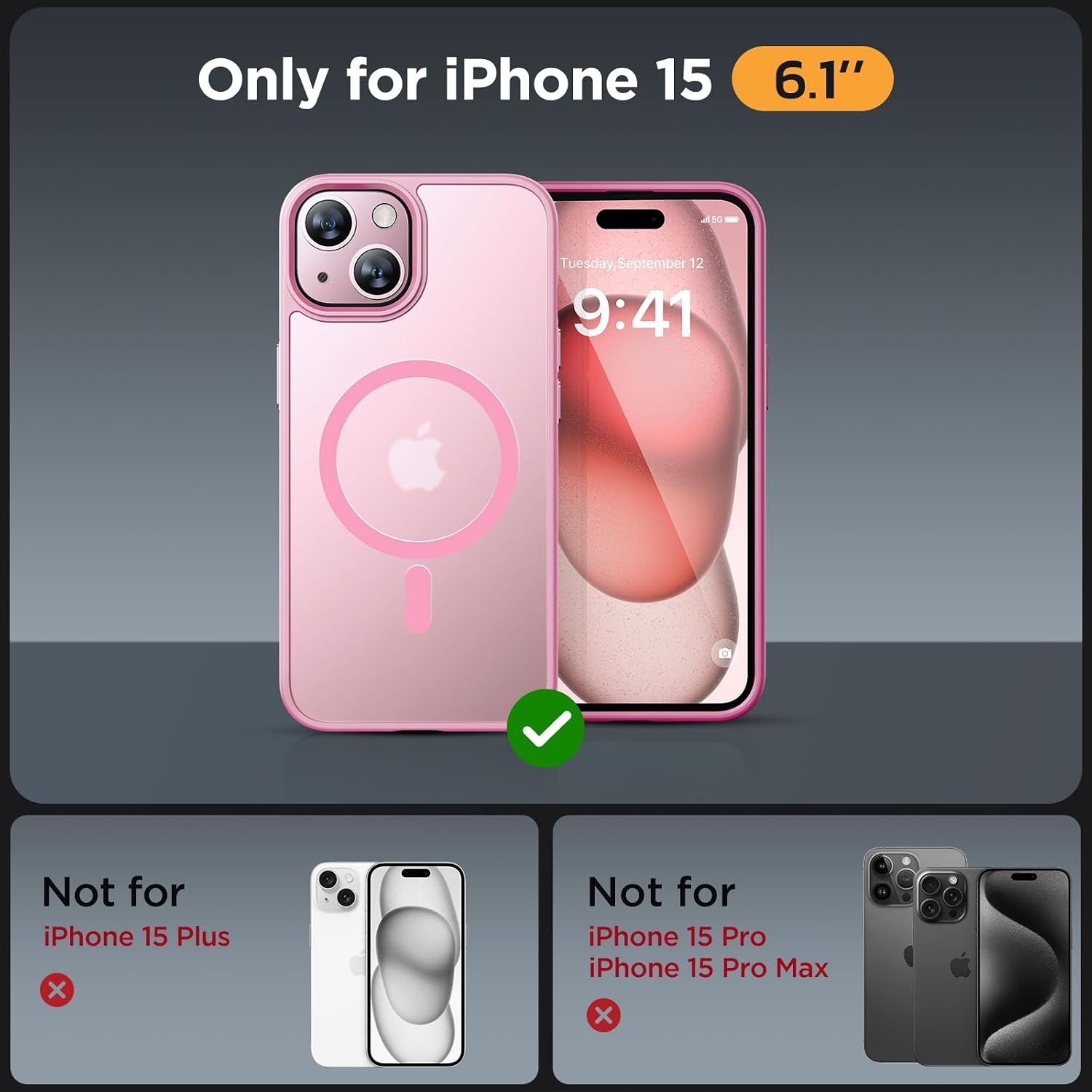 image:imageMiracase for iPhone 16 Pro Max Matte Series Case Magnetic LavenderLight Pink