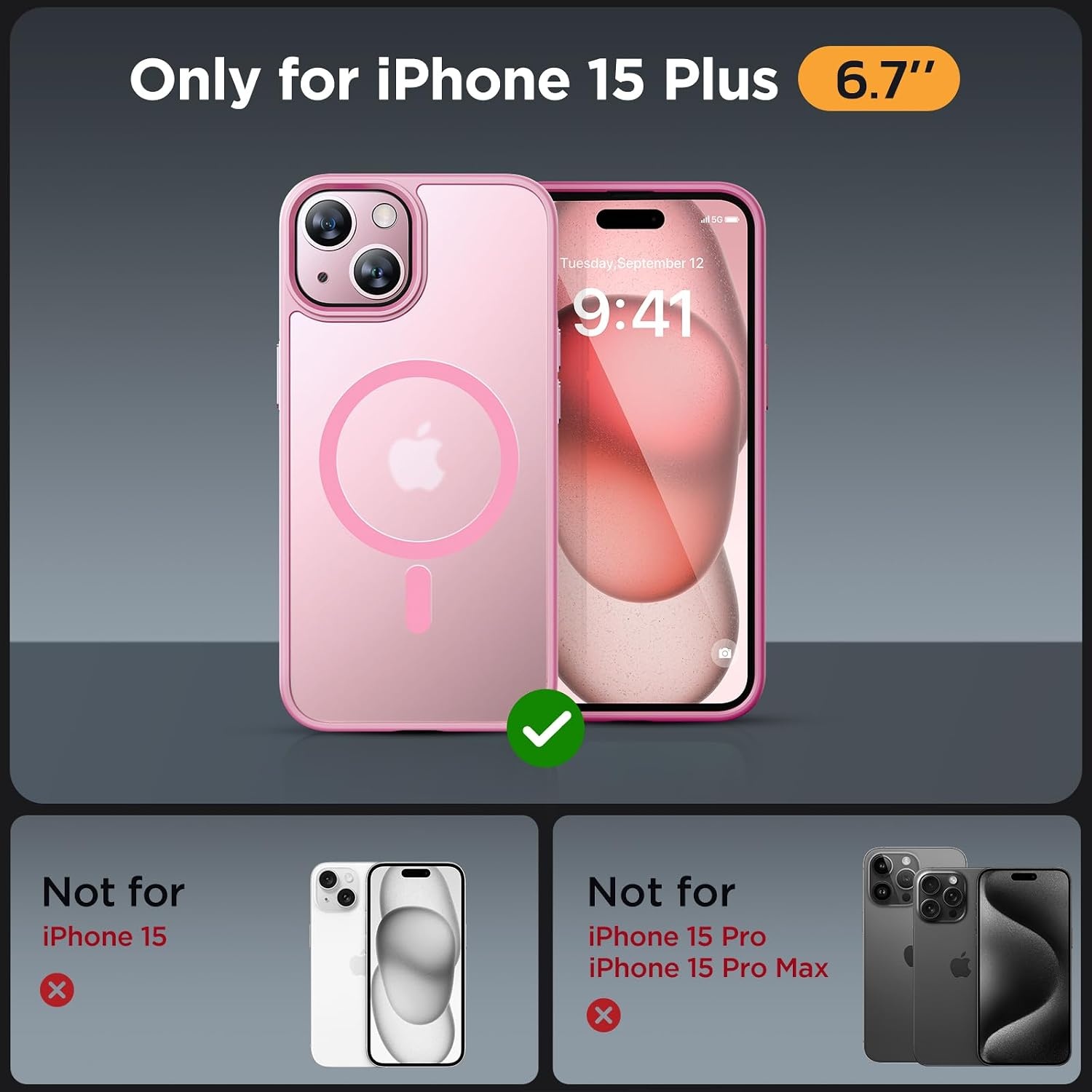 image:imageMiracase for iPhone 16 Pro Max Matte Series Case Magnetic LavenderLight Pink