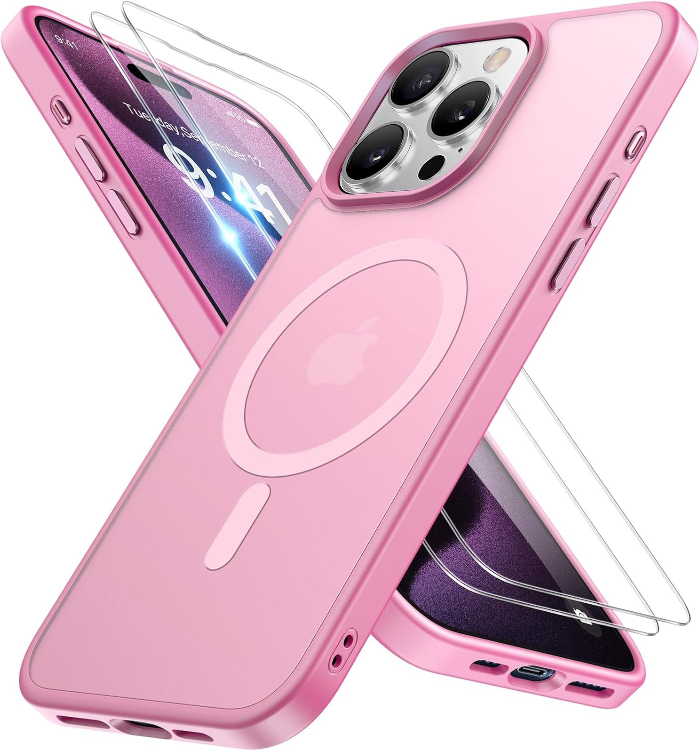 image:imageMiracase for iPhone 16 Pro Max Matte Series Case Magnetic LavenderLight Pink