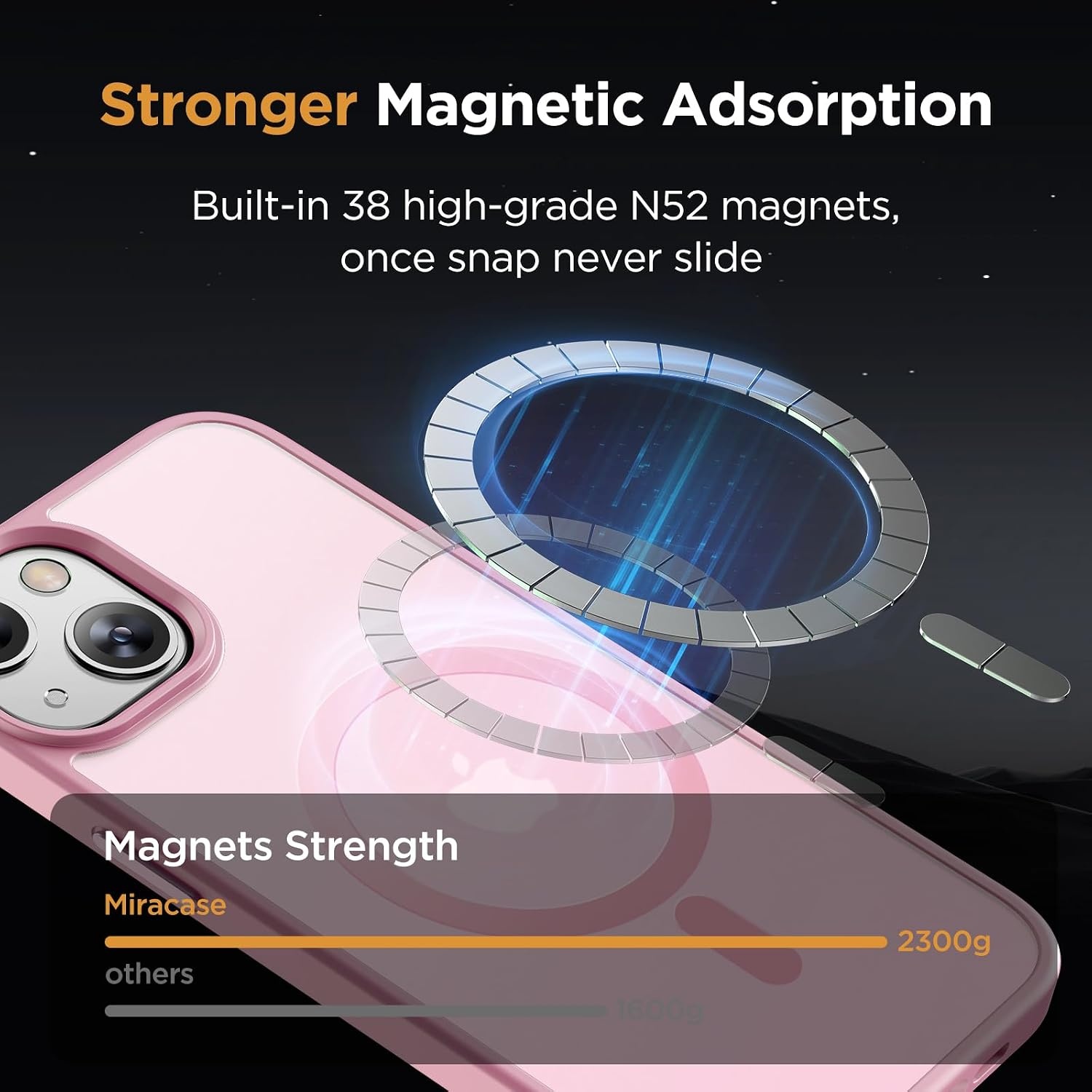 image:imageMiracase for iPhone 16 Pro Max Matte Series Case Magnetic LavenderLight Pink