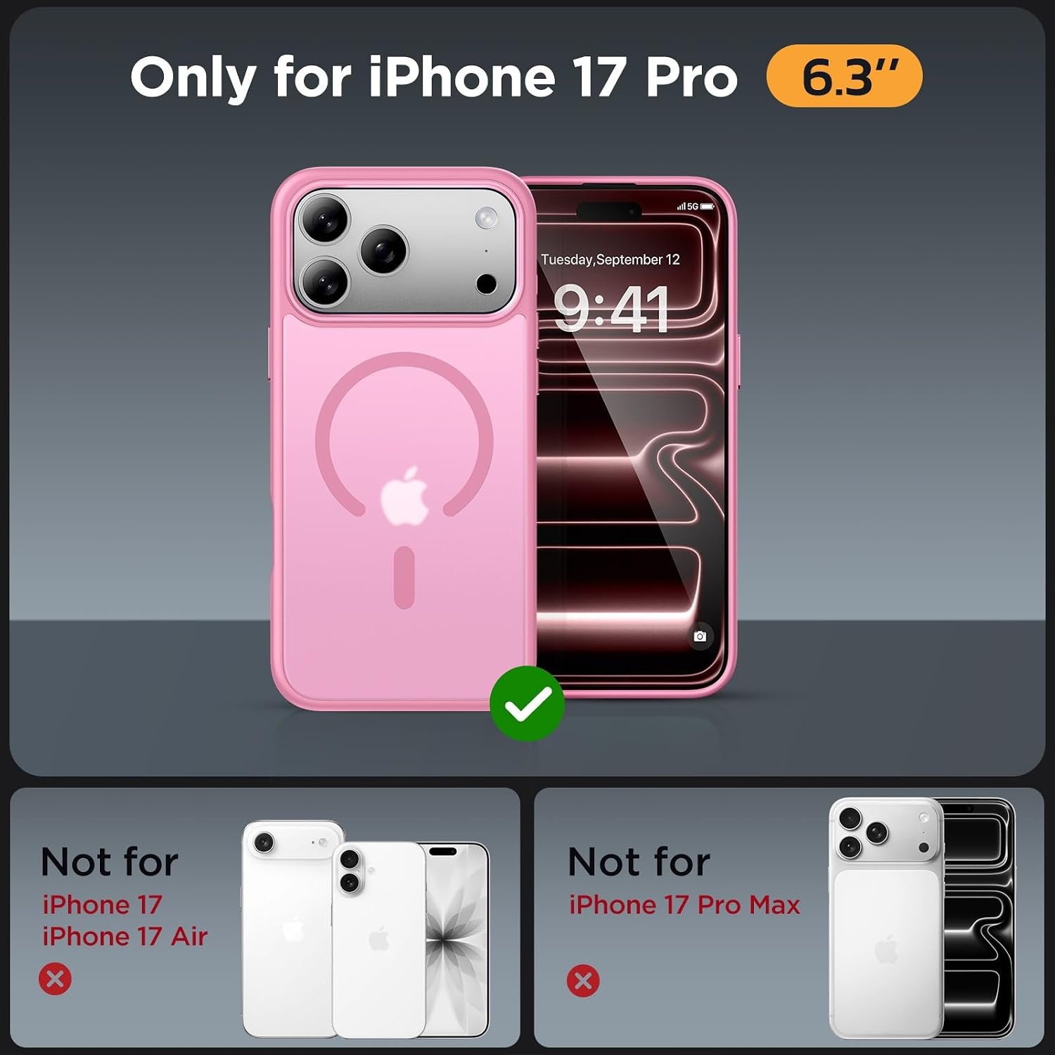 image:imageMiracase for iPhone 16 Pro Max Matte Series Case Magnetic LavenderLight Pink