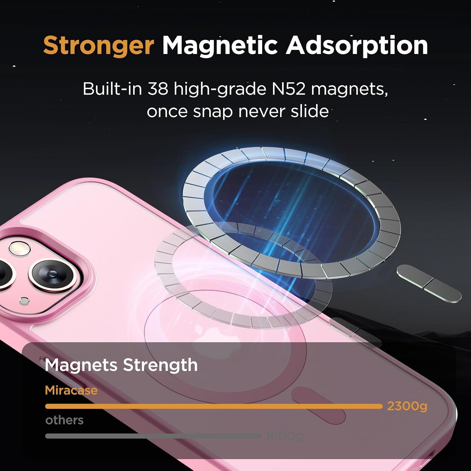 image:imageMiracase for iPhone 16 Pro Max Matte Series Case Magnetic LavenderLight Pink