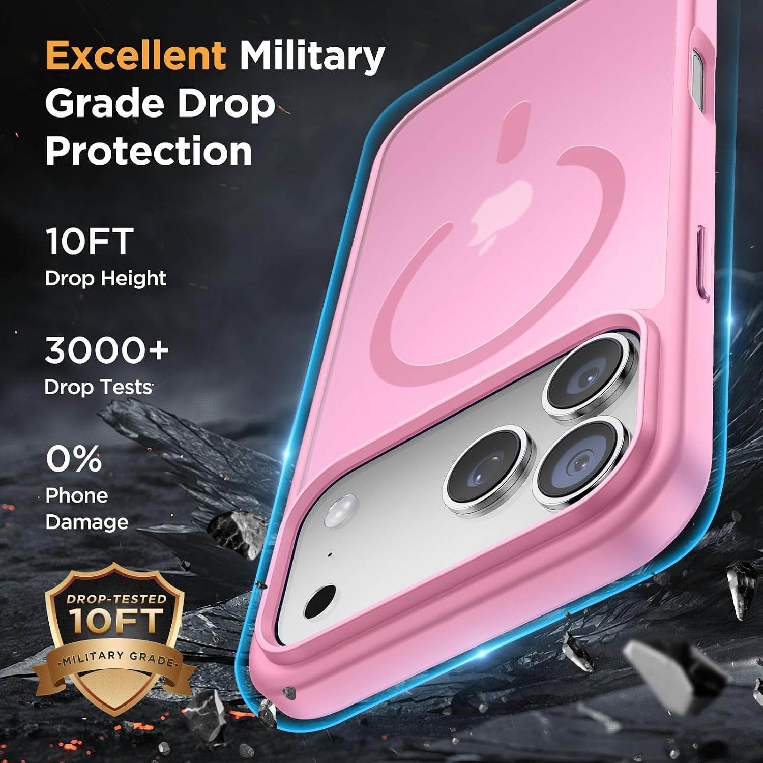 image:imageMiracase for iPhone 16 Pro Max Matte Series Case Magnetic LavenderLight Pink