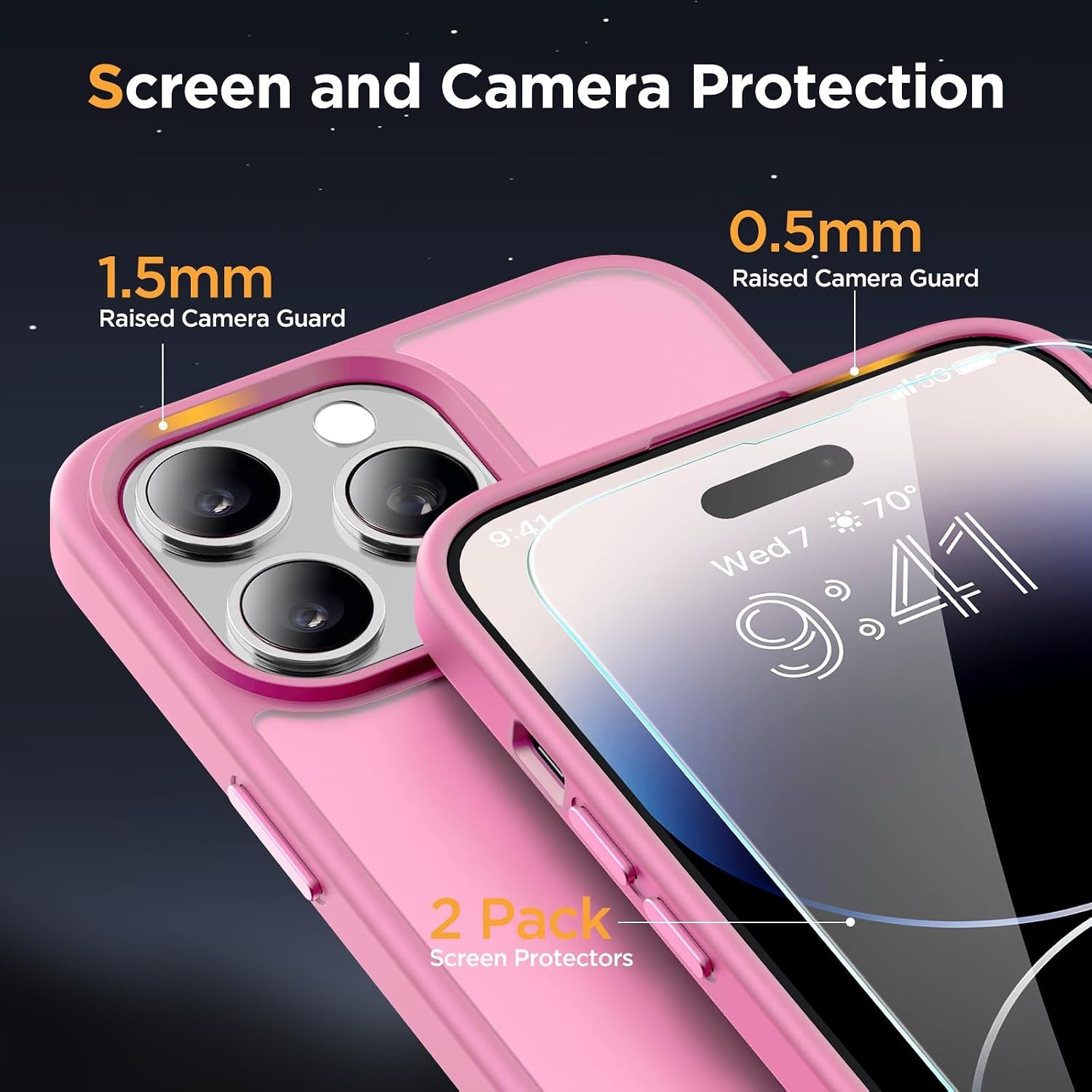 image:imageMiracase for iPhone 16 Pro Max Matte Series Case Magnetic LavenderLight Pink