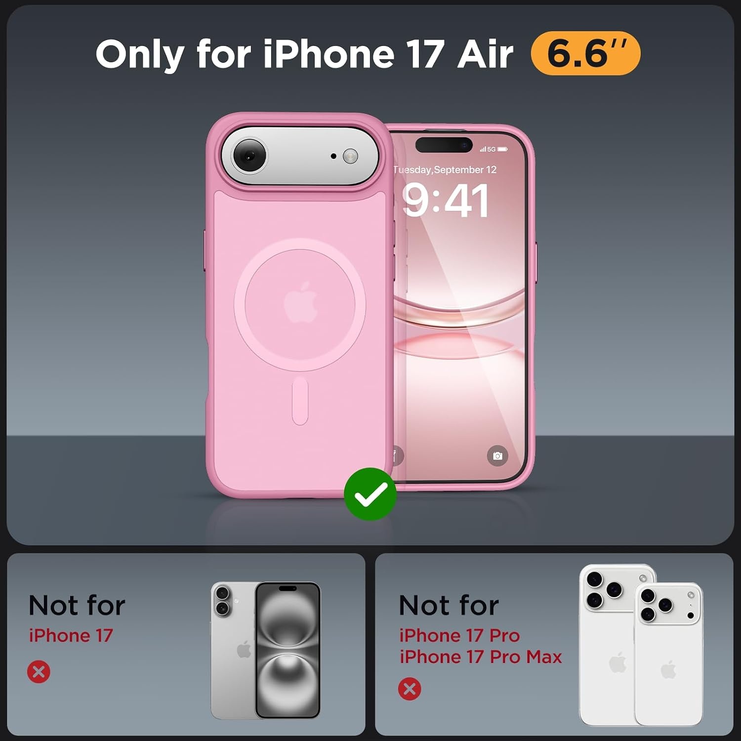 image:imageMiracase for iPhone 16 Pro Max Matte Series Case Magnetic LavenderLight Pink
