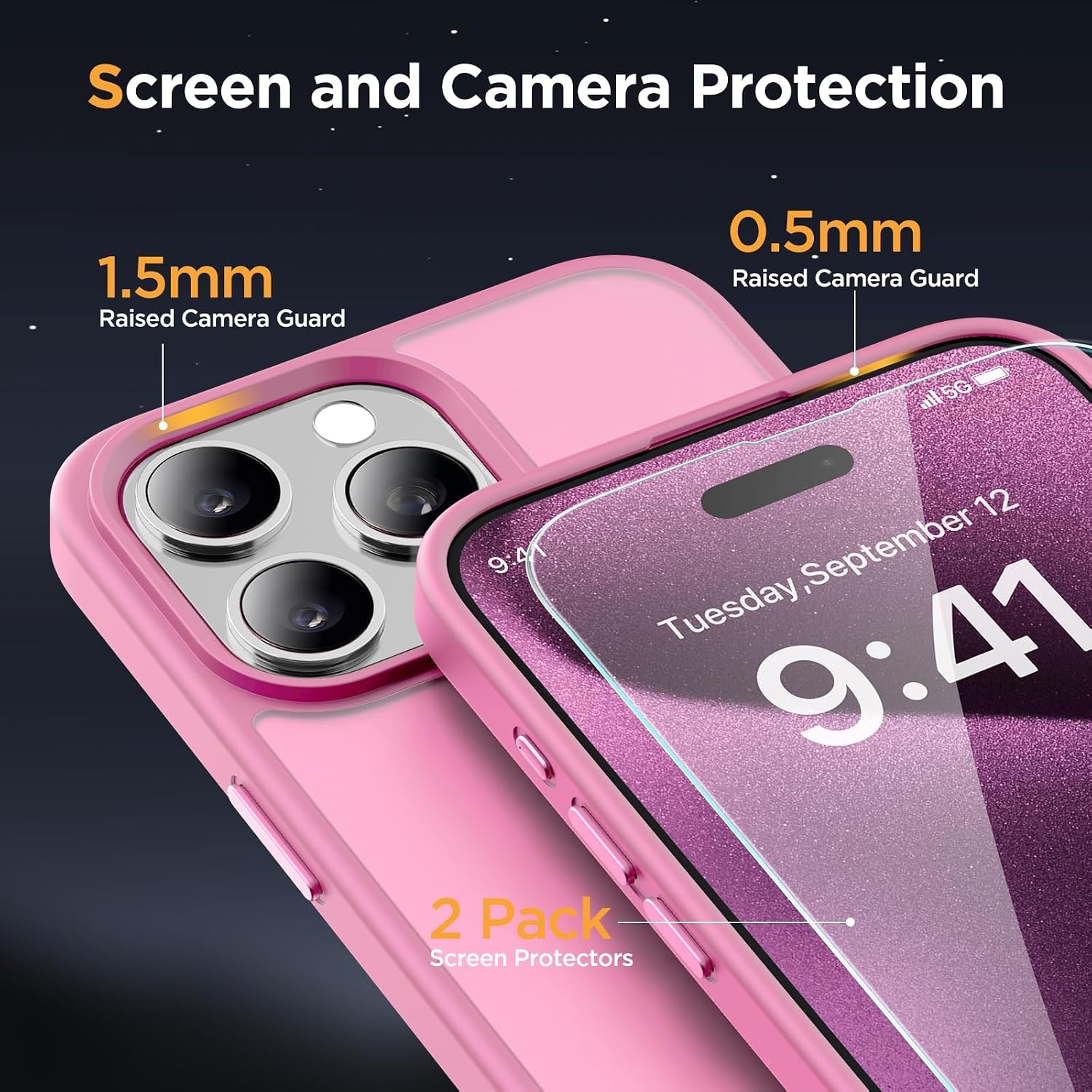 image:imageMiracase for iPhone 16 Pro Max Matte Series Case Magnetic LavenderLight Pink