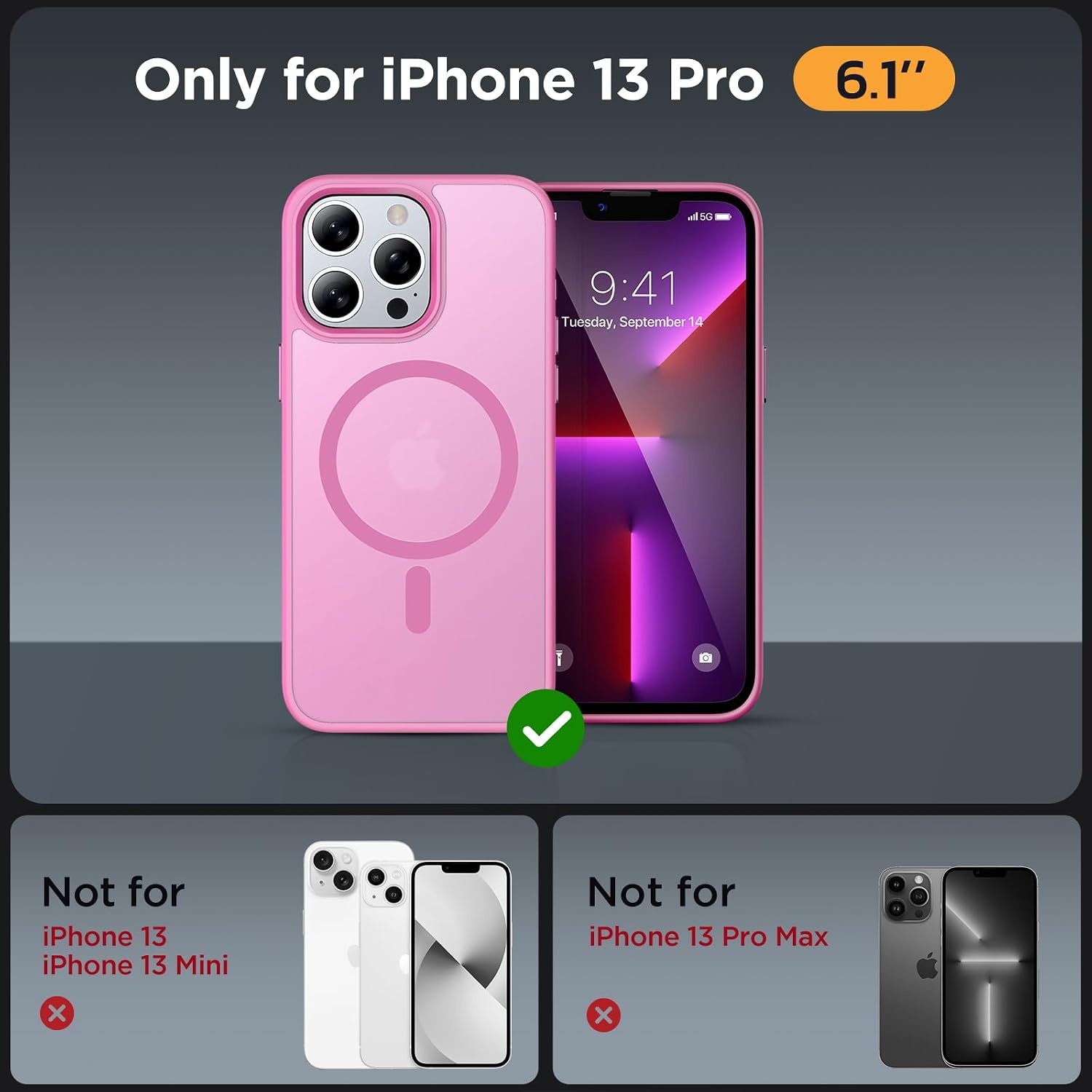 image:imageMiracase for iPhone 16 Pro Max Matte Series Case Magnetic LavenderLight Pink