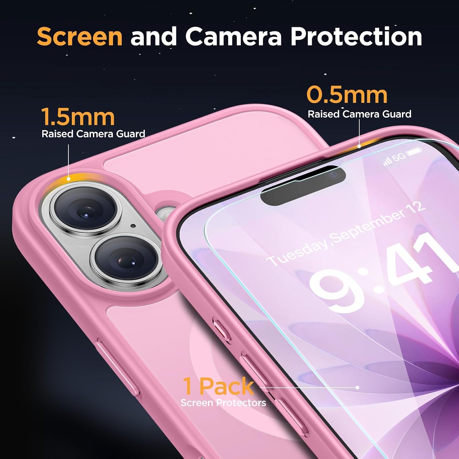 image:imageMiracase for iPhone 16 Pro Max Matte Series Case Magnetic LavenderLight Pink