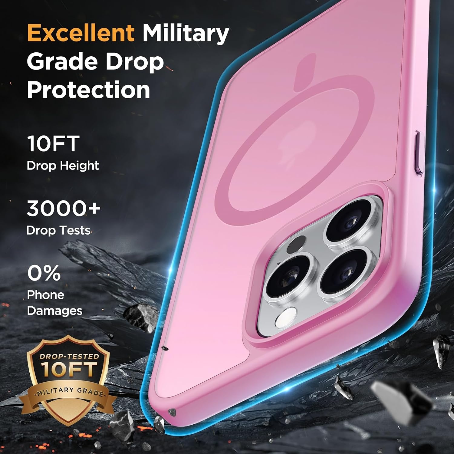 image:imageMiracase for iPhone 16 Pro Max Matte Series Case Magnetic LavenderLight Pink