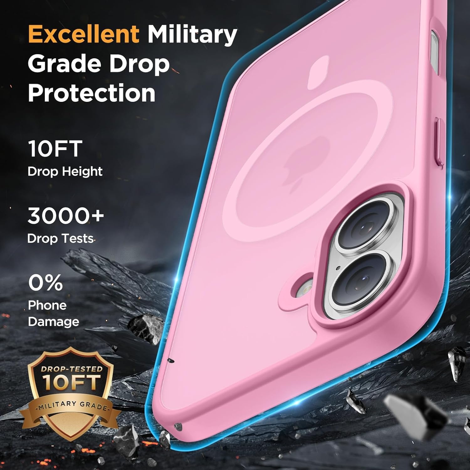 image:imageMiracase for iPhone 16 Pro Max Matte Series Case Magnetic LavenderLight Pink