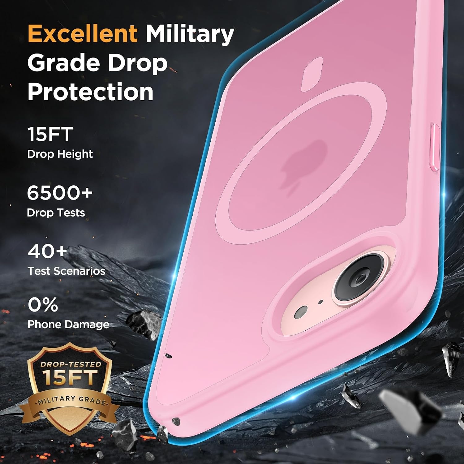 image:imageMiracase for iPhone 16 Pro Max Matte Series Case Magnetic LavenderLight Pink