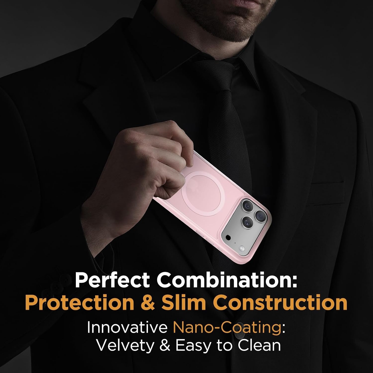 image:imageMiracase for iPhone 16 Pro Max Matte Series Case Magnetic LavenderLight Pink