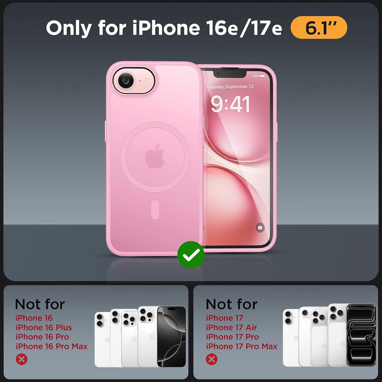 image:imageMiracase for iPhone 16 Pro Max Matte Series Case Magnetic LavenderLight Pink