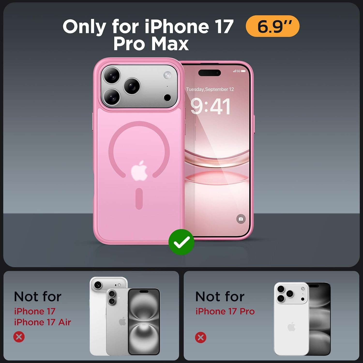 image:imageMiracase for iPhone 16 Pro Max Matte Series Case Magnetic LavenderLight Pink