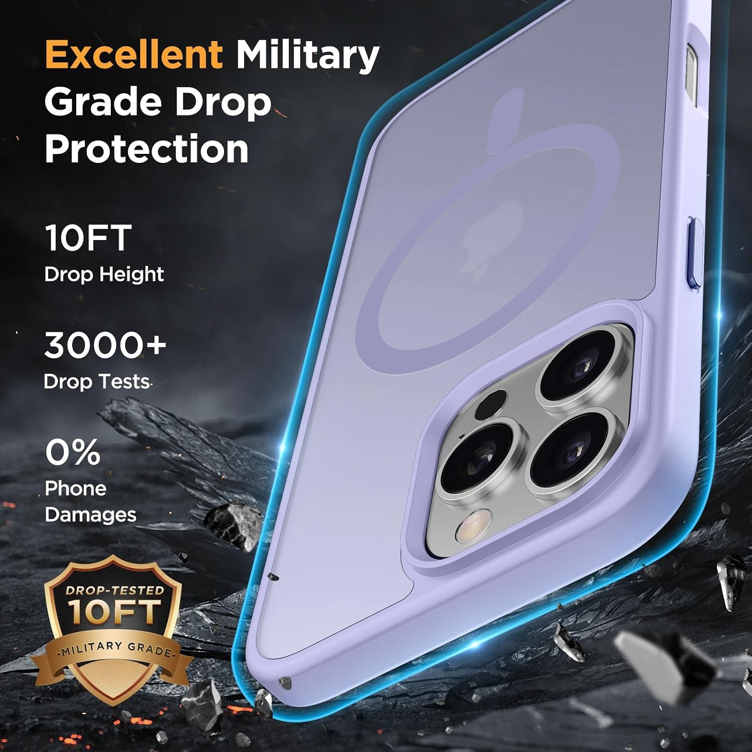 image:imageMiracase for iPhone 16 Pro Max Matte Series Case Magnetic LavenderLight Purple
