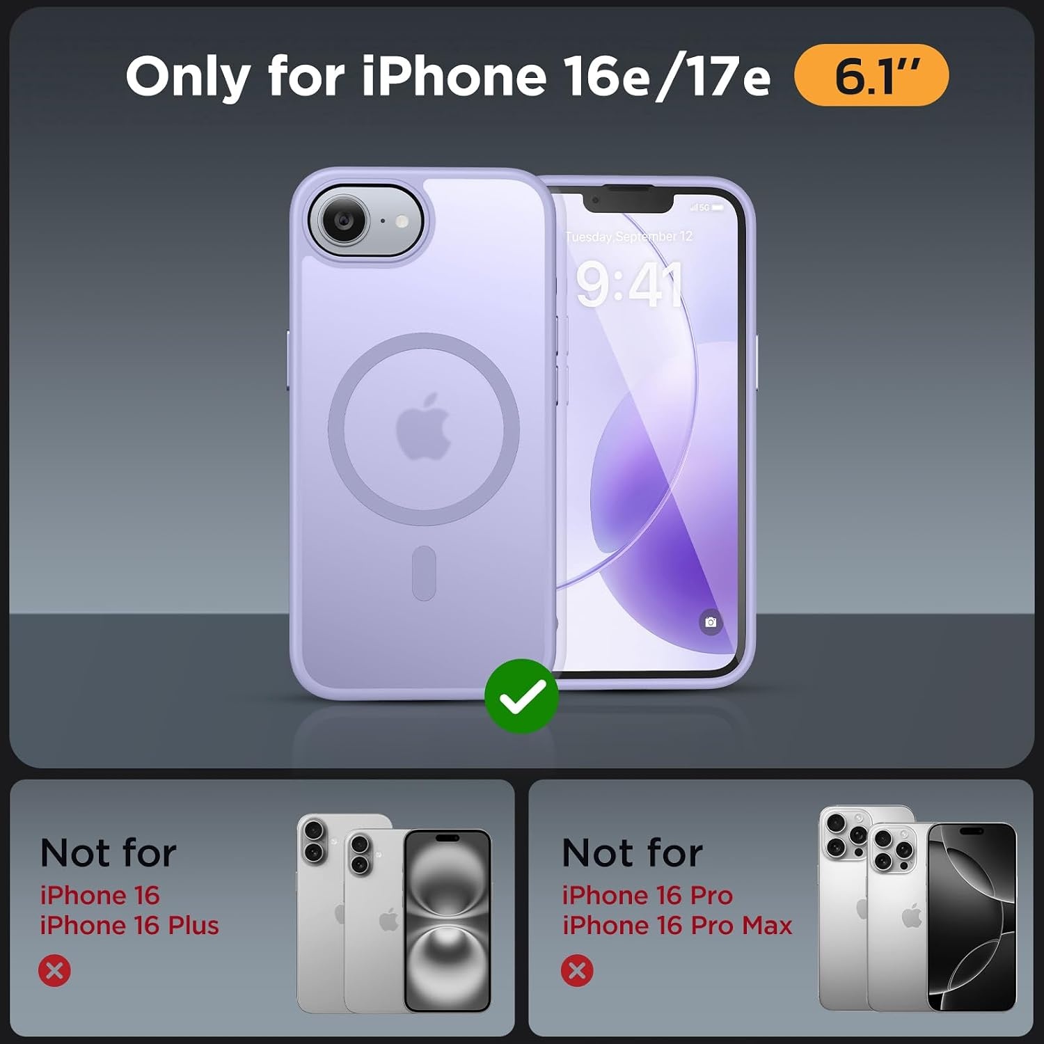 image:imageMiracase for iPhone 16 Pro Max Matte Series Case Magnetic LavenderLight Purple