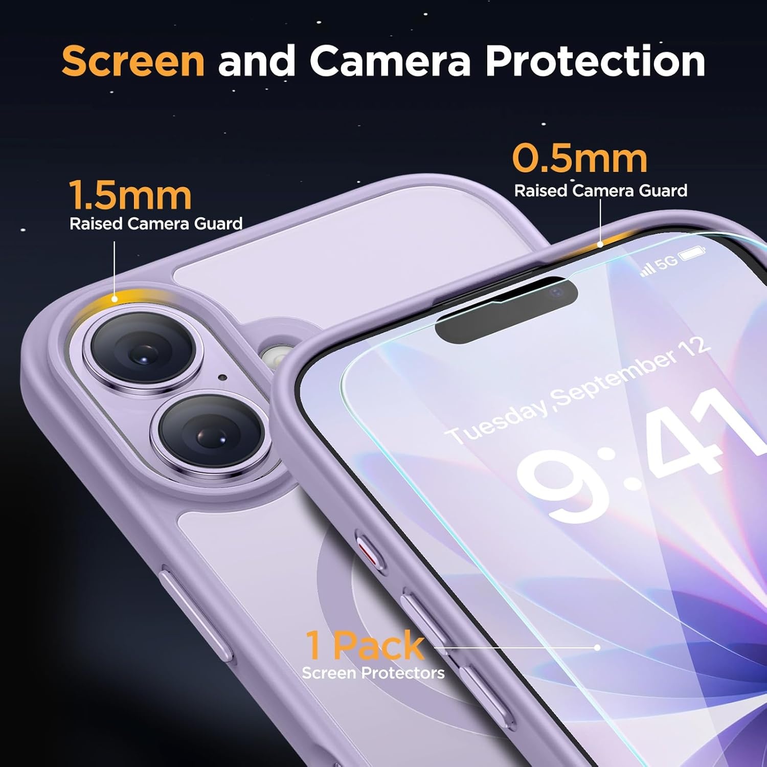 image:imageMiracase for iPhone 16 Pro Max Matte Series Case Magnetic LavenderLight Purple