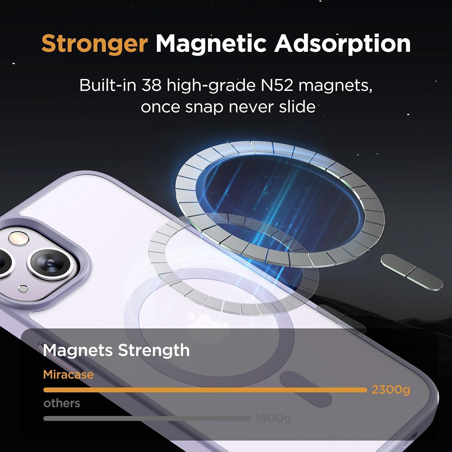 image:imageMiracase for iPhone 16 Pro Max Matte Series Case Magnetic LavenderLight Purple