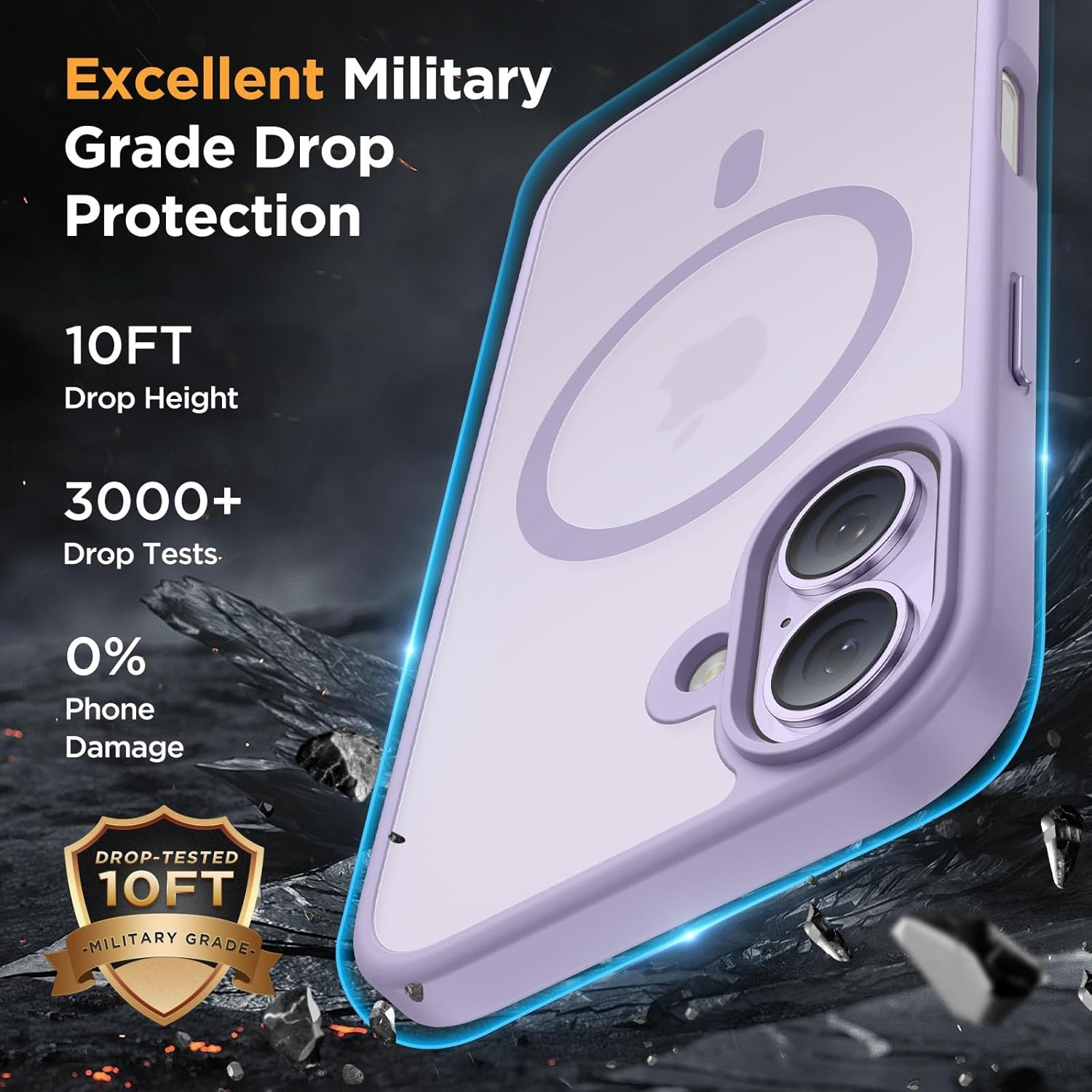 image:imageMiracase for iPhone 16 Pro Max Matte Series Case Magnetic LavenderLight Purple