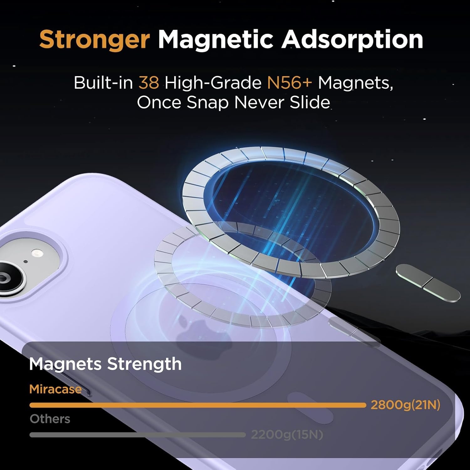 image:imageMiracase for iPhone 16 Pro Max Matte Series Case Magnetic LavenderLight Purple