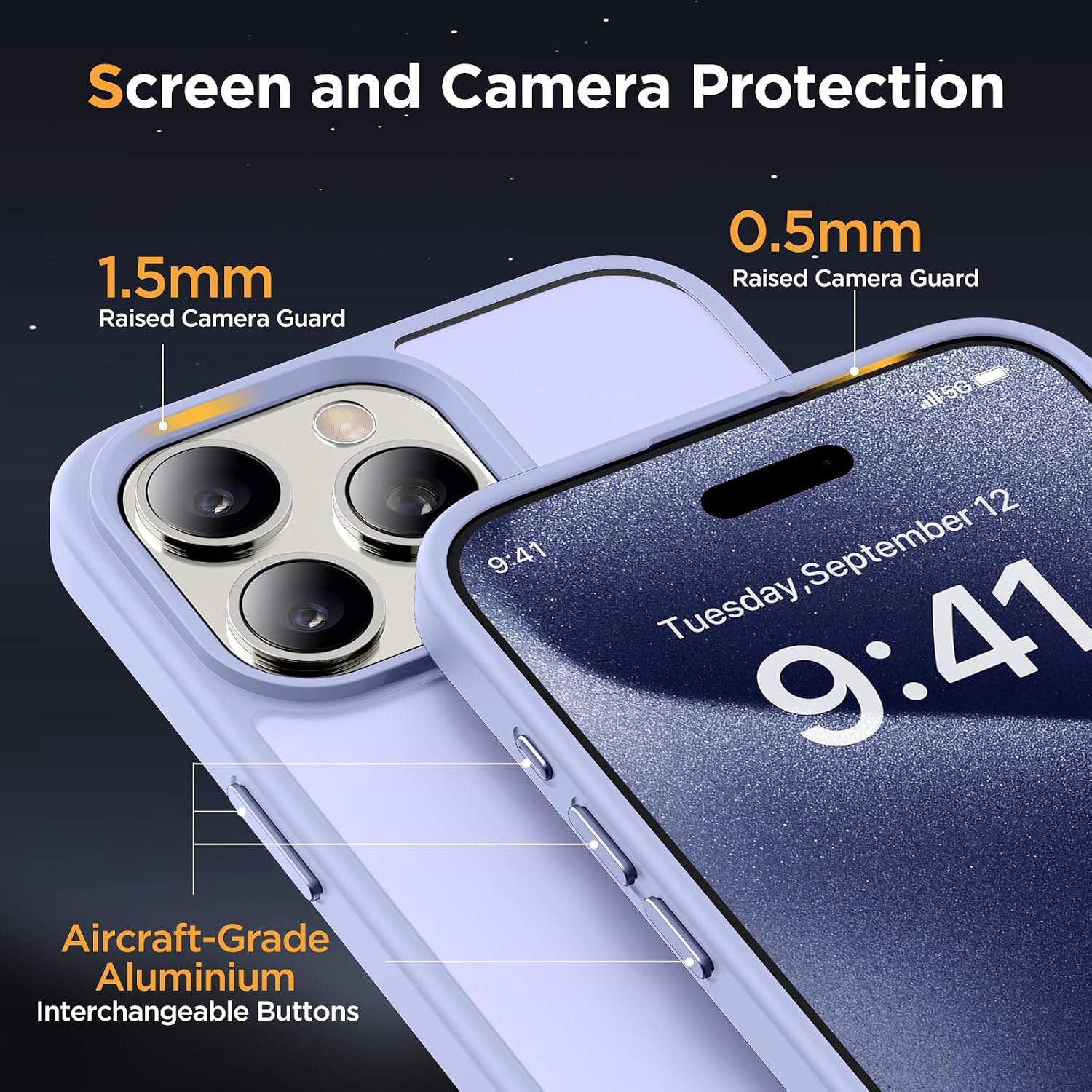 image:imageMiracase for iPhone 16 Pro Max Matte Series Case Magnetic LavenderLight Purple
