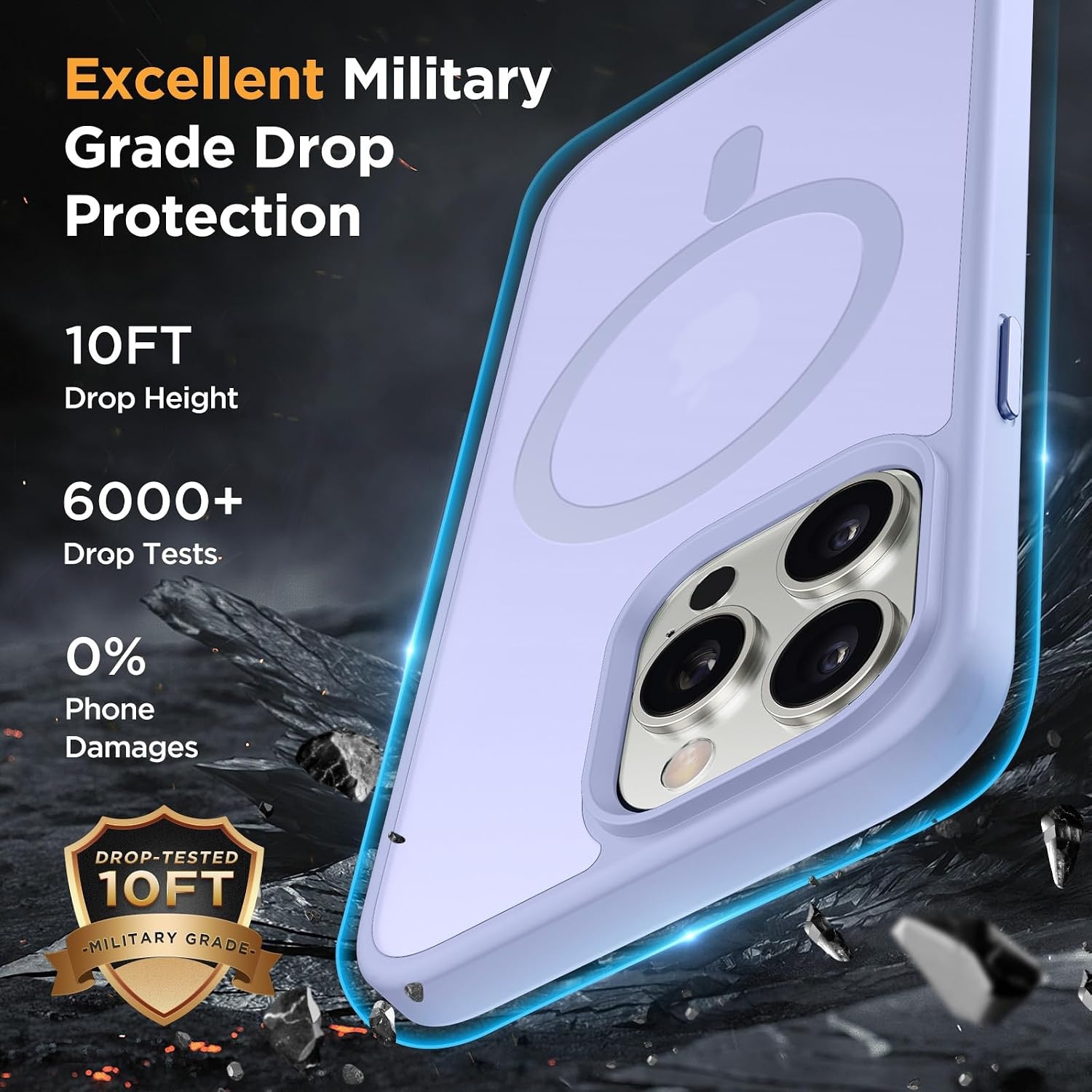 image:imageMiracase for iPhone 16 Pro Max Matte Series Case Magnetic LavenderLight Purple