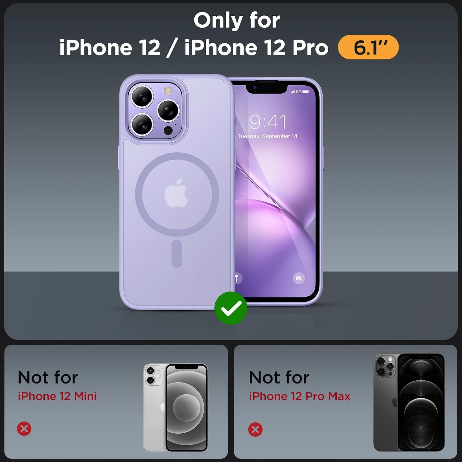 image:imageMiracase for iPhone 16 Pro Max Matte Series Case Magnetic LavenderLight Purple