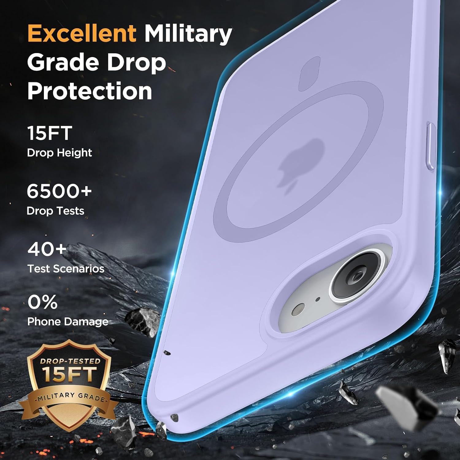 image:imageMiracase for iPhone 16 Pro Max Matte Series Case Magnetic LavenderLight Purple