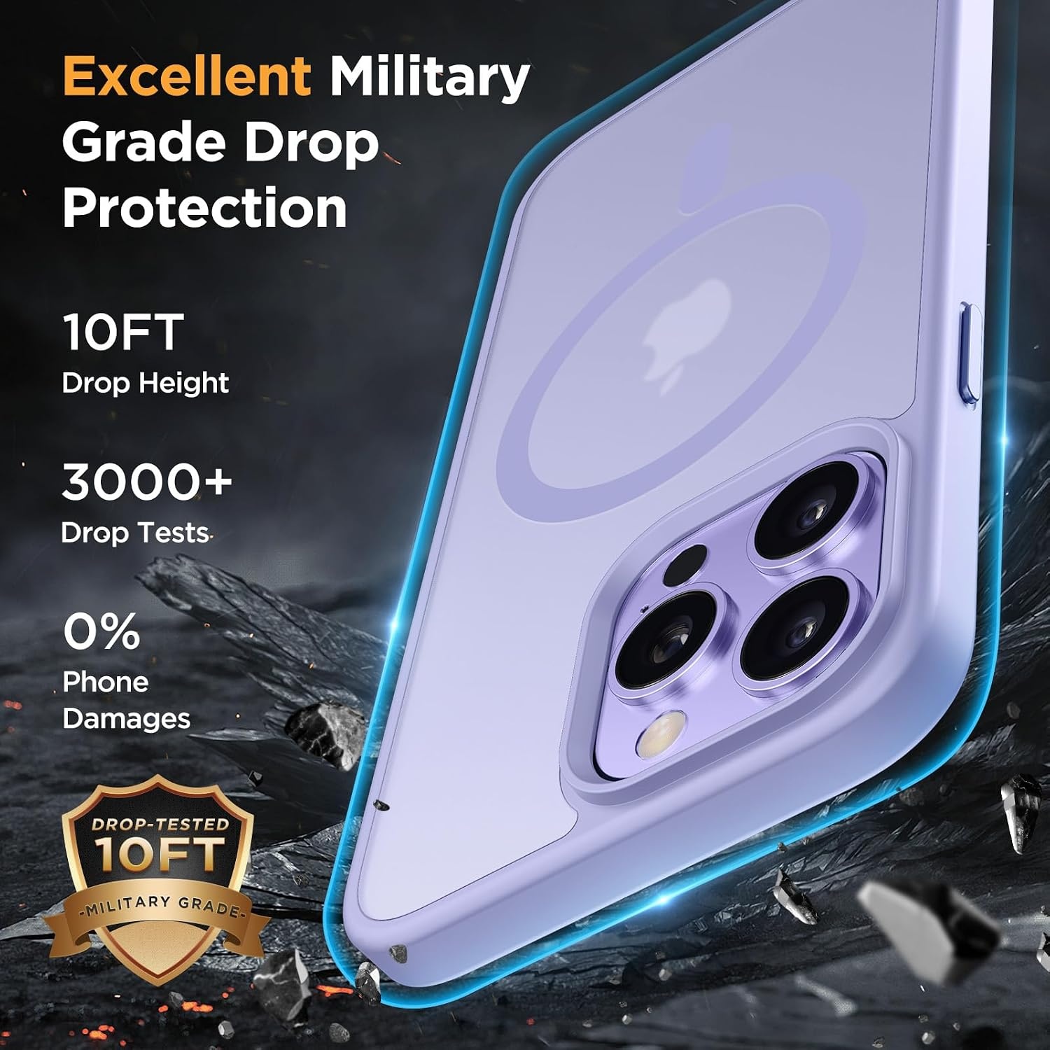 image:imageMiracase for iPhone 16 Pro Max Matte Series Case Magnetic LavenderLight Purple