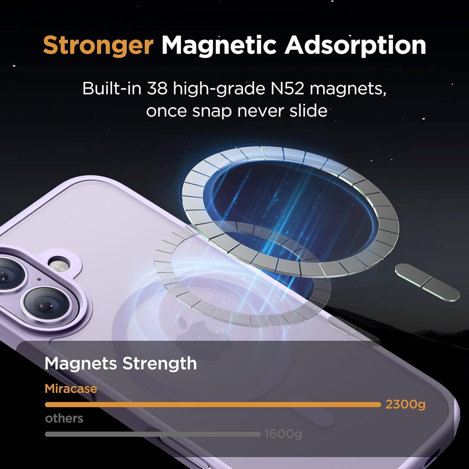 image:imageMiracase for iPhone 16 Pro Max Matte Series Case Magnetic LavenderLight Purple