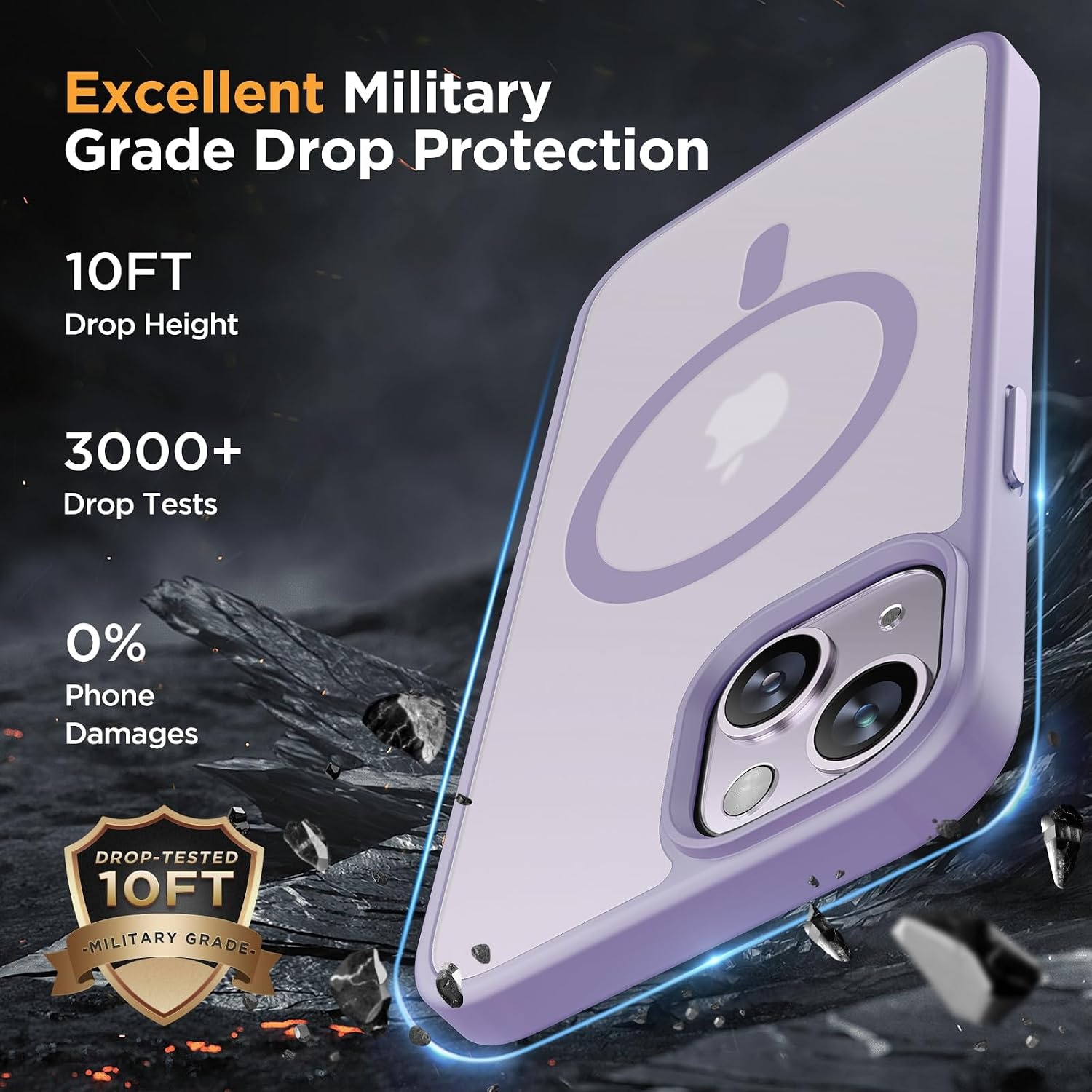 image:imageMiracase for iPhone 16 Pro Max Matte Series Case Magnetic LavenderLight Purple