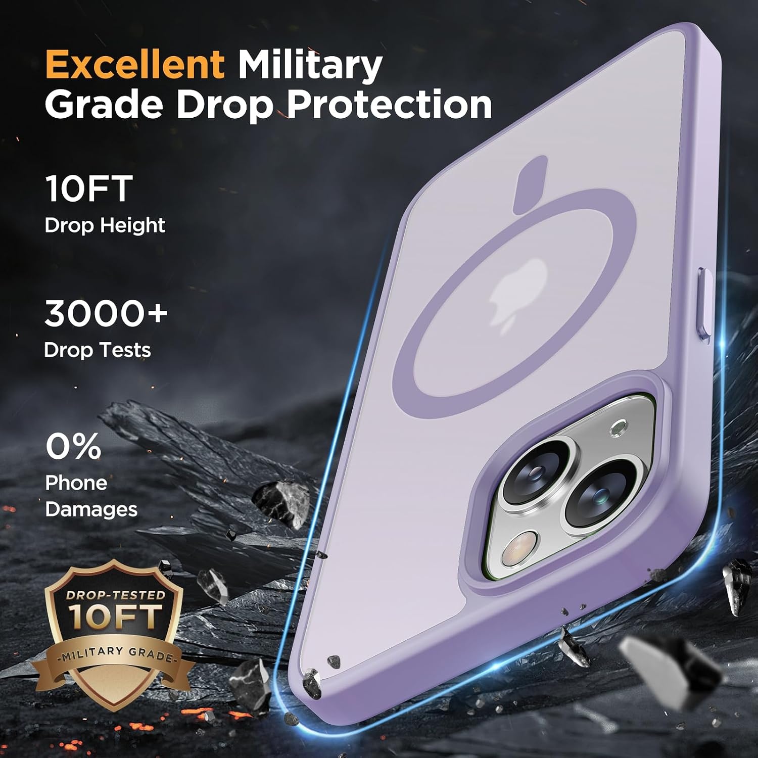 image:imageMiracase for iPhone 16 Pro Max Matte Series Case Magnetic LavenderLight Purple